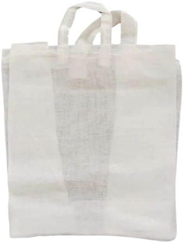 Loop Handle Cotton Carry Bag - Cotton Fabric, 10 Kg Capacity, Light Weight, White Color | Moisture Proof, Washable, Customizable Design