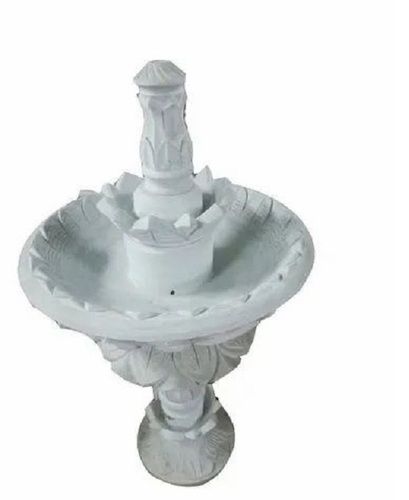 Marble Fountain - White Round Outdoor Garden Decor | Glossy Finish, Durable Non-Music Design