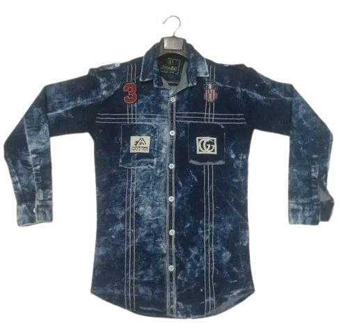 Men's Regular Fit Cotton Shirt - Solid Blue Color | Breathable, Washable Fabric for Daily Wear
