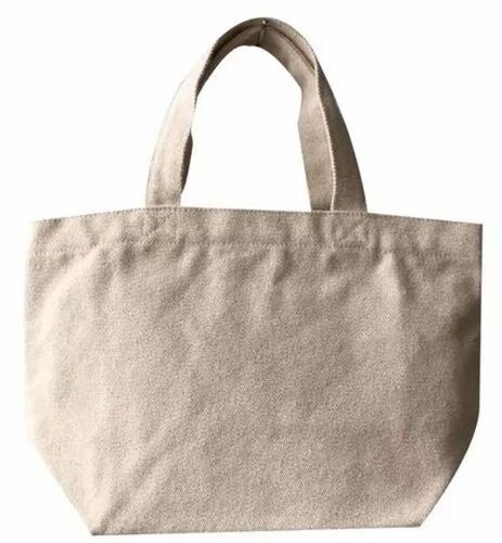 Plain Cotton Bag - 10x14 Inch, Off White | Lightweight, Washable, Attractive Design With Open Lock System And Handles