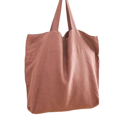 Cotton Tote Bag - Light Weight Long Handle Strap | Brown Attractive Design Washable Customized