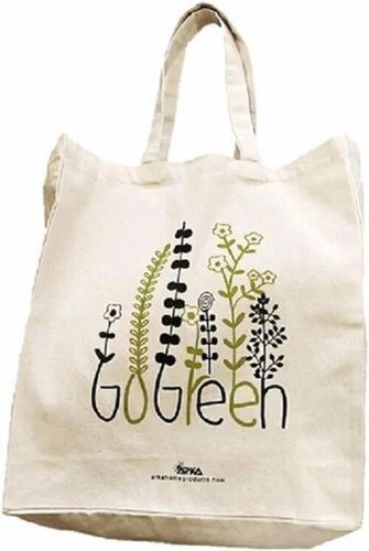 Printed Canvas Bags - Off White, Light Weight Material, Very Good Quality | Washable, Attractive Design, Customized Options, Open Zip Closure, 5 Capacity