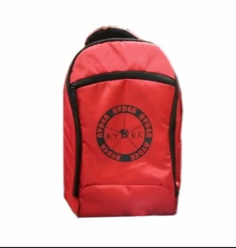 Red Polyester Laptop Bag