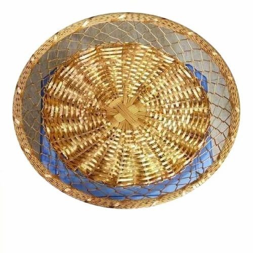 Handmade Round Gift Basket - 400g Capacity, Golden Color | Eco-Friendly, Durable Decoration Gift