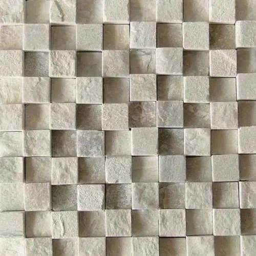 Sandstone Wall Cladding - 15 mm Thickness, Natural Surface Finish , Modern Design in Glossy White