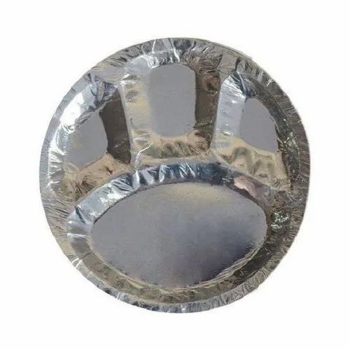 Silver Paper Compartment Plate