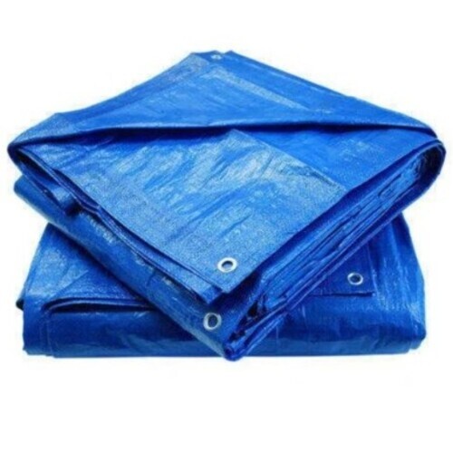 Waterproof HDPE Tarpaulin - PE Laminated, GSM 190, Blue Color, All Sizes Available, Plain Style