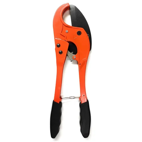 PVC Pipe Cutter - 19 Inch Overall Length, 75 MM Cutting Capacity | Metal Material, Orange and Black, Insulated Handle