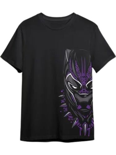 Black Color Men T Shirts - Cotton Sizes: XS-XXXL | Graphic Print O-Neck Collar Short Sleeves Machine Washable Soft Touch Odor Resistant Slimming Fit