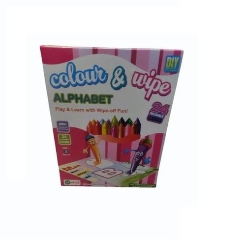 Colour Wipe Alphabet Game - PVC Rectangular Boards, 7mm Thickness | Multicolored, Engaging Learning Tool for Kids Age 2 to 4