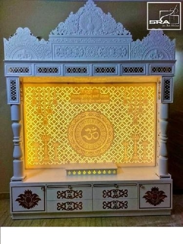 Corian Mandir With Lotus Flower