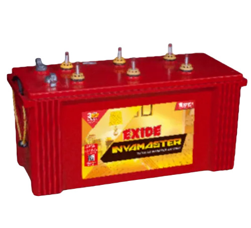 Exide Invamaster Battery - 12V Dry Charged, Fine Finished Red Color, Durable & Sealed Design