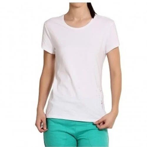 Ladies Cotton White T-Shirt