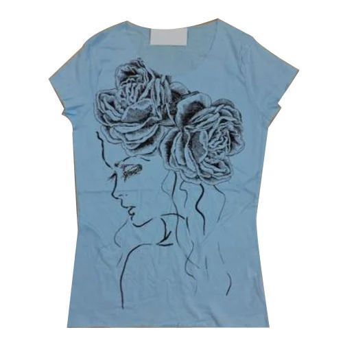 Ladies Printed T-Shirt - Premium Cotton Blend, XS to XXXL Sizes , Lightweight Feel, Durable Stitching, Wrinkle Resistant, Vibrant Colors, Casual Style, Fitted Design
