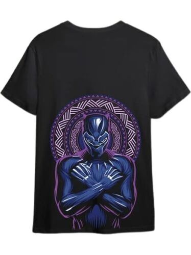 Premium Cotton Stretchable T-Shirt - O-Neck Black and Red Unisex Sizes XS to XXXL | Non-Irritating Pre-Shrunk Fabric Bright Print Minimalist Design Stylish Hem