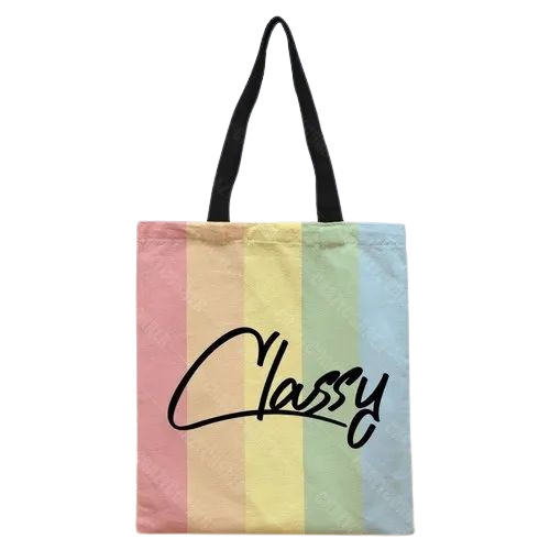 Multicolor Canvas Tote Bags - Canvas Material, Customized Size, Multicolor Design | Durable, Washable, Loop Handle, Open Lock System