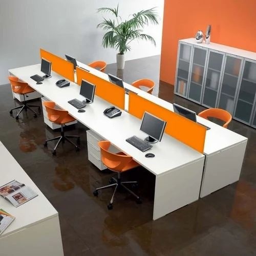 Office Workstation - Wood and Steel Construction | Spacious Work Surface, Ergonomic Design, Adjustable Height Options, Integrated Storage Solutions, Cable Management System, Durable Materials, Modern Appearance