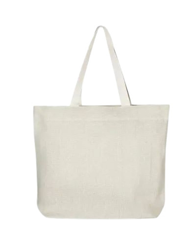 Plain Canvas Tote Bag - Durable White Design Washable with Loop Handles | Customizable Size Open Closure Very Good Quality