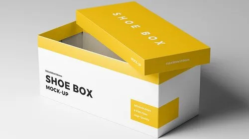 Printed Corrugated Shoe Box - Durable Eco-Friendly Design | Various Colors, Kraft Paper Material, Rectangle Shape