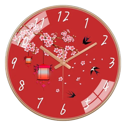 Quartz Wall Clock - Premium Plastic, 12cm Round Red Design | New High-Quality Decor Item