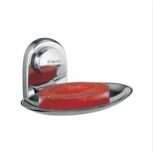 Single Soap Dish - Stainless Steel, Customized Size | Glossy Finish, Durable Wall Mounted Design, Rectangular Shape, Silver Color