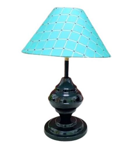 Sky Blue Table Lamp - Metal, Round Shape | Premium Quality, Energy Efficient, Adjustable Height, Sturdy Base, Touch Control, Dimmer Function, Compact Size, Warm Glow, Modern Style, Easy Installation