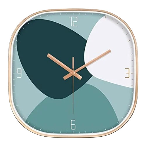 Square Wall Clock - Premium Plastic Material, 24cm x 24cm Size, Multicolor Design, Stylish DÃ©cor Piece