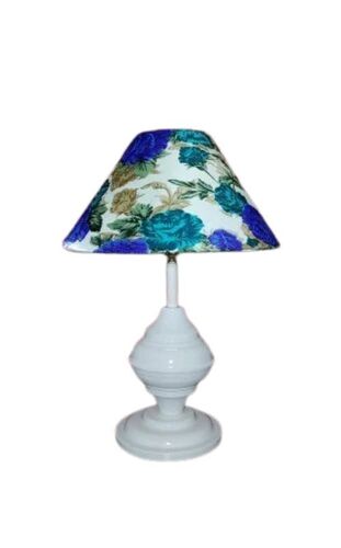 Elegant European Table Lamp - Premium Metal, Round Shape, White and Blue | Soft Lighting, Energy Efficient, Adjustable Height, Sturdy Base, Touch Control, Dimmer Function