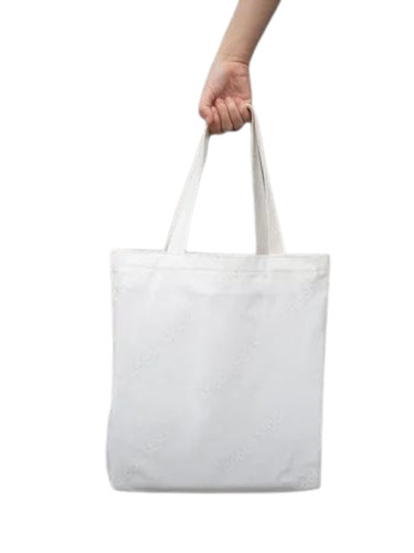 White Canvas Tote Bag - Durable and Washable Customized Size with Loop Handles and Open Design