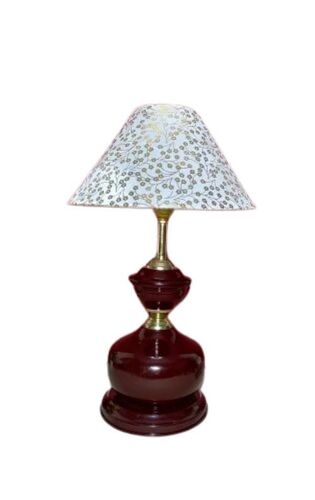 White and Brown Metal Table Lamp - Compact Round Shape , Energy Efficient Touch Control Dimmer with Adjustable Height and Sturdy Base