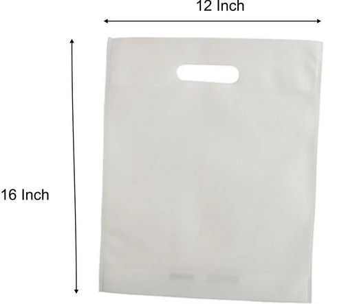 White Plain Non Woven D Cut Bag