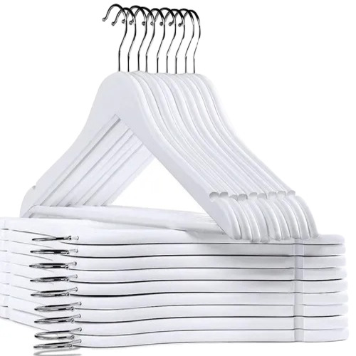 White Wooden Clothes Hangers