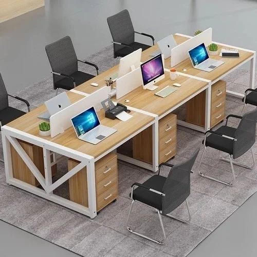 Wooden Office Workstation - Durable Wood, Ergonomic Design, Customized Color | Stylish Finish, Integrated Storage, Cable Management Features, Easy To Clean, Weather Resistant