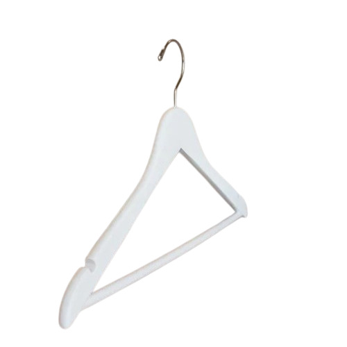 Wooden Coat Hanger - 17 Inches Flat Design, Premium Quality, Ivory White Finish, Lightweight 300g