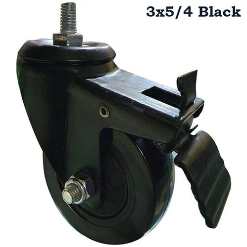 Black Swivel PU Caster Wheels