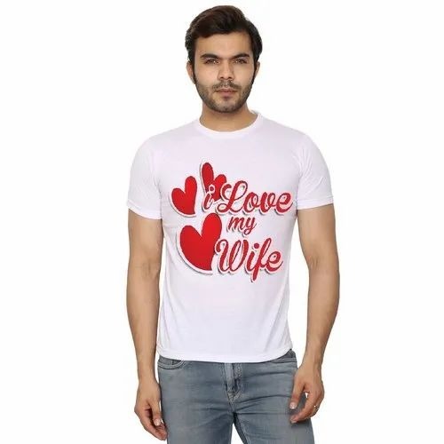 Men Half Sleeve Printed Cotton T Shirt