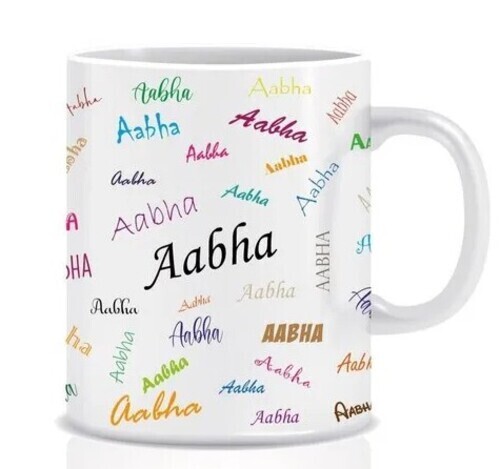 Name Printed Sublimation Coffee Mug - Ceramic 350ml Capacity Multi Color Round Shape | Ideal for Gifting and Personalization