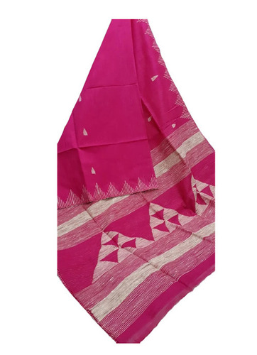 Pink Printed Saree - Cotton, 5.50 Meter Length with 0.80 Meter Blouse | Breathable, Quick Dry, Lightweight, Skin-Friendly, Fade Resistant, Machine Washable