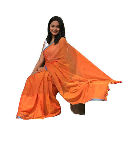 Plain Cotton Mulmul Sarees