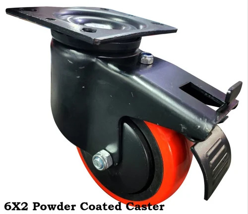 Powder Coated Swivel PU Caster Wheels
