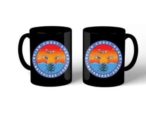 Promotional Coffee Mugs - Ceramic Material, Round Shape , Pattern-Printed Design in White