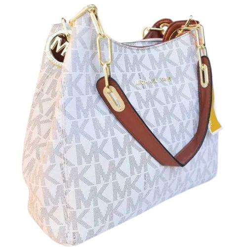 Pu Leather White Ladies Handbags