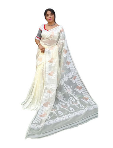 White Dhakai Jamdani Saree