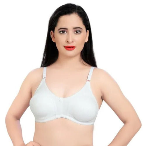 White Padded Bra - Pattern: Plain