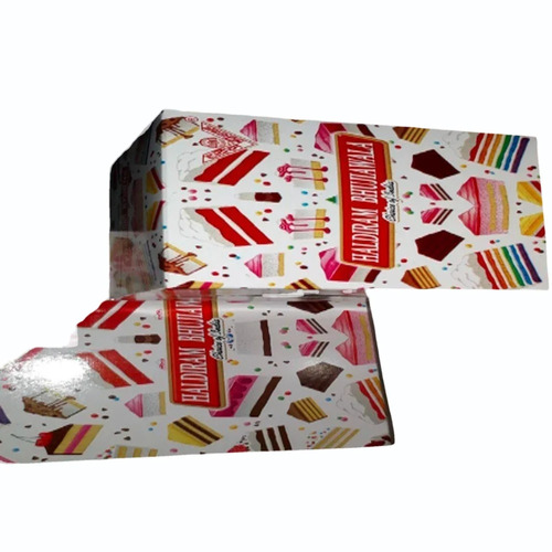 White Paper Cake Box - Eco-Friendly Durable Rectangular Shape | Multi-Color Ideal for Food Packaging