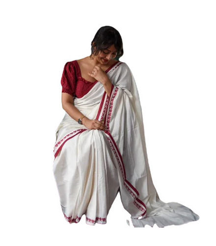 White Plain Sarees