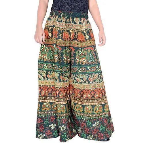 Jaipuri Printed Palazzo - 30 Inch, Premium Cotton Blend | Breathable Fabric, Stretchable Waistband, Vibrant Prints, Lightweight Feel, Skin-Friendly, Wrinkle-Resistant