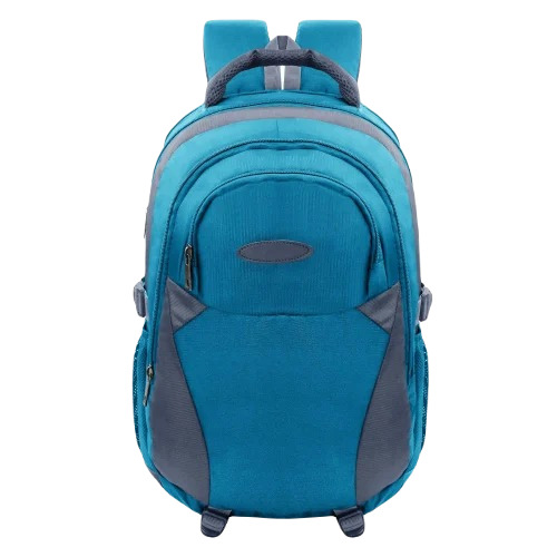 Sky Blue Polyester Laptop Backpack - Multisize Design | Moisture Proof, Zipper Top, Shoulder Bag Style