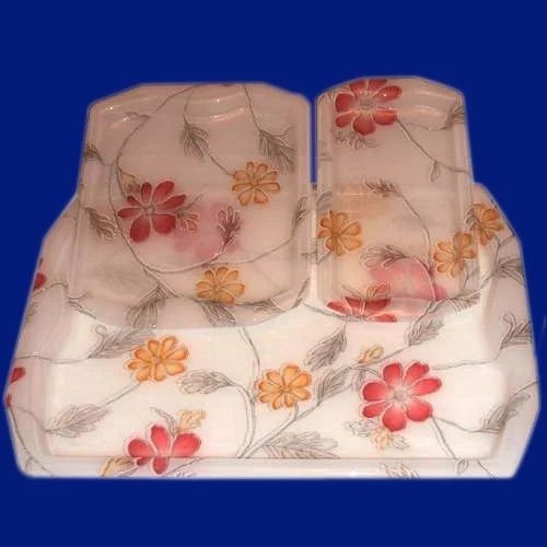 Colorful Floral Printed Tray Set - Standard Size | Durable, Lightweight, Stain Proof, Crack Proof, High Quality, Polished Finish
