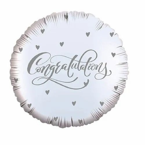 White Foil Round Balloon - 18 Inch Size | Eco-Friendly, Non-Toxic, Lightweight, Perfect for Graduations and Achievements